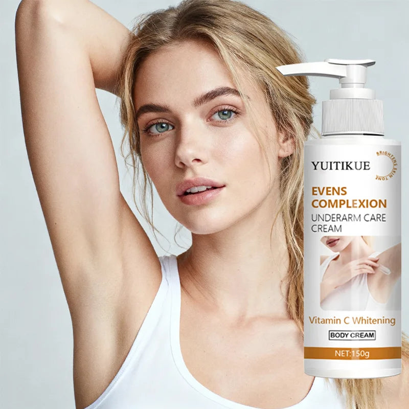 YUITIKUE Underarm Brightening Cream 150g - 2-in-1 Evens & Whitens, Vitamin C Formula, Dark Spot Corrector, Smooth Skin Care