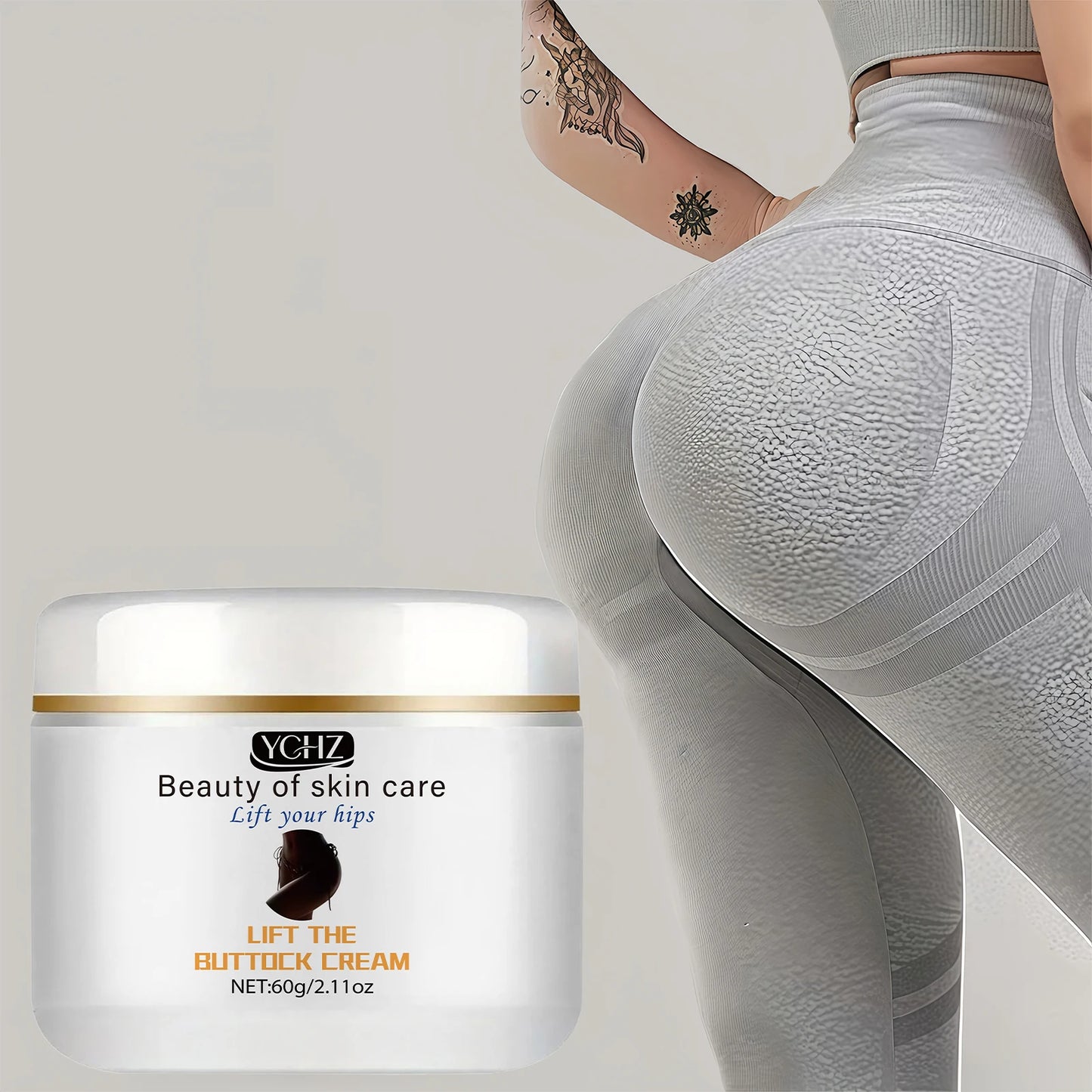 Butt-Lifting Cream, Containing Vitamin E - Instant Butt-Lifting and Firming Massage Gel, Suitable for All Skin Types, Moisturizing and Plumping Cream, Specifically Designed for Butt Shaping and Care