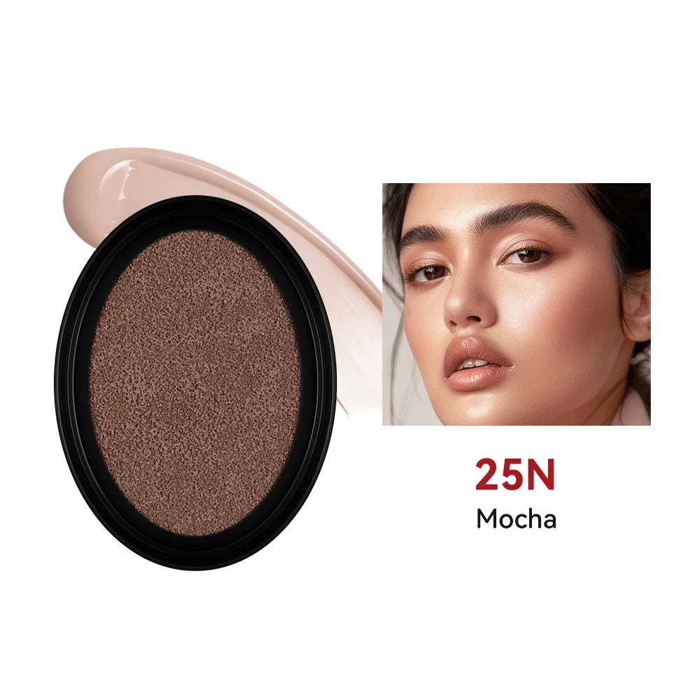Cushion Refill Foundation Waterproof Semi-Matte Red Finish 72-Hour Wear Long-Lasting Buildable Coverage Sun Protection Makeup