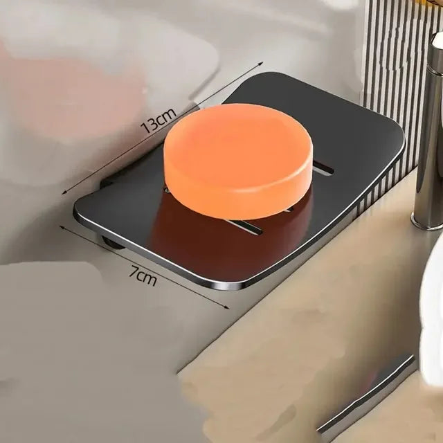 New U-shaped Soap Dish Aluminum Alloy Soap Rack Holder With Drain Bathroom Wall Mounted Soap Dish Soap Box Organizer Accessories