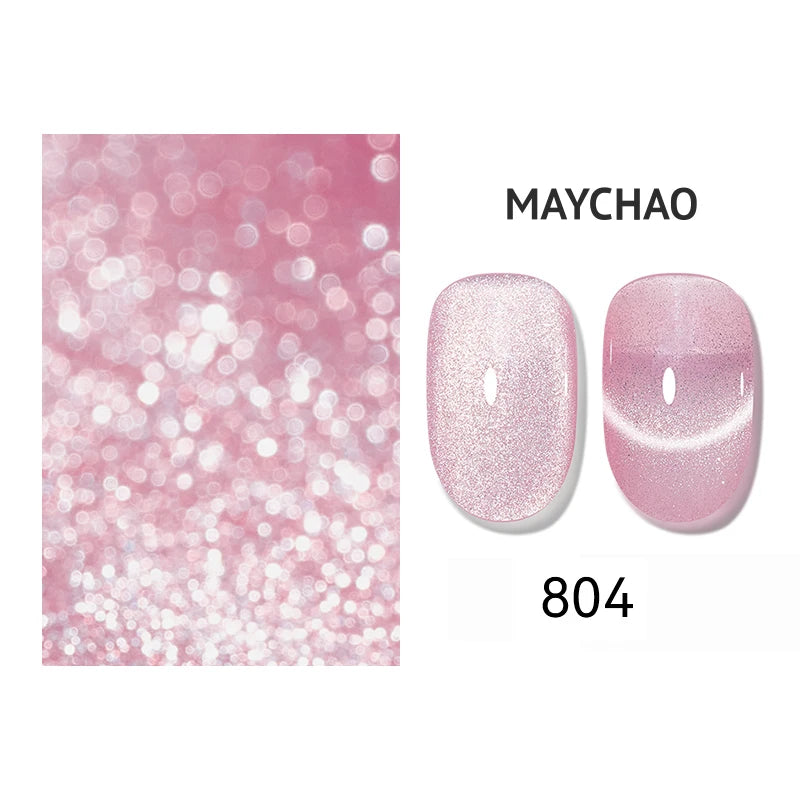 MAYCHAO 10ml Cat Magnetic Gel Nail Polish Cat Eye Glitter Effect Semi Permanent Soak Off UV Gel Varnish Manicure For Nail Art