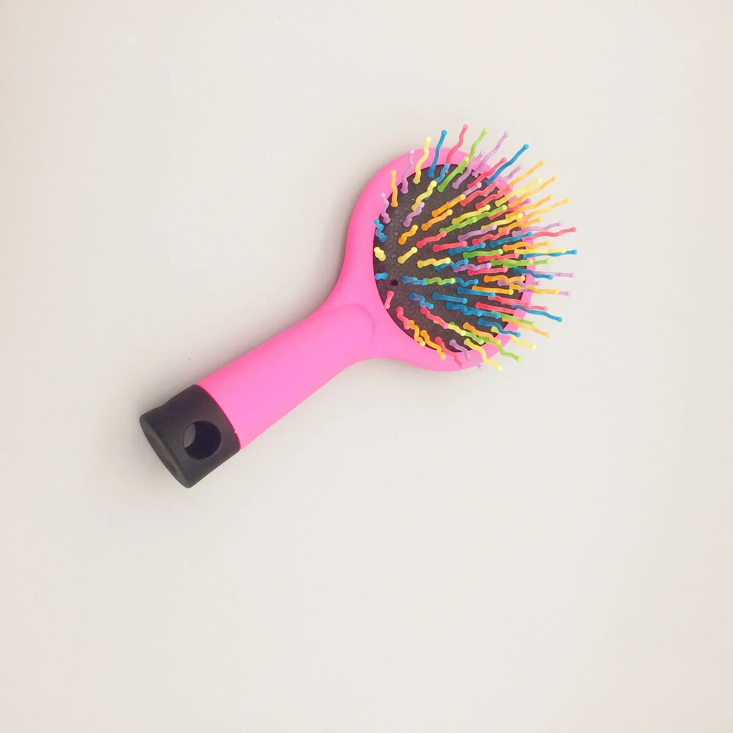 Rainbow Air Volume Paddle Hair Comb Brush with Makeup Mirror Detangler Hair Curl Straight Massage Comb Brush Hair Styling Tools