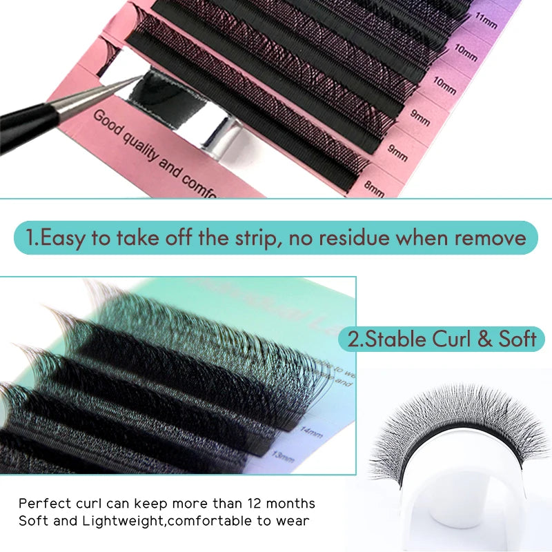 HOLLYLASH YY/W Shaped 2D 3D 4D 5D 6D Hand Woven Automatic Flowering Premade Volume Fans Eyelashes Extensions Individual Lashes