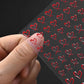 8Pcs 3D French Love Heart Nail Stickers Hollow Sweetheart Nail Decals DIY Valentine's Day Adhesive Sliders Manicure Decorations