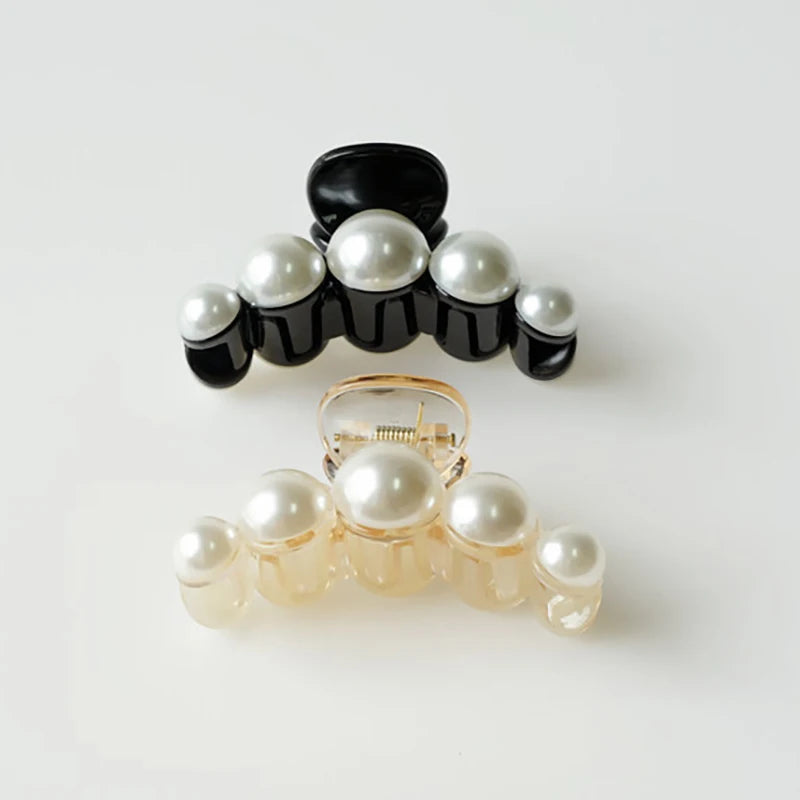 Elegant Pearl Hair Accessories and Trendy Crystal Hair Ornaments with Non-Slip Clips and Imitation Diamond Crab Hair Clips for P