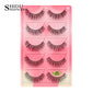3D Faux Mink Lashes X05 Fluffy Wispy False Eyelashes 5Pairs Reusable Soft Volume Eyelashes Natural Look for Daily & Party Makeup