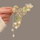 Rhinestone Tassel Hair Claw Golden Bow Flower Hair Clip Hairpin For Women Elegant Ponytail Fashion Hair Accessories