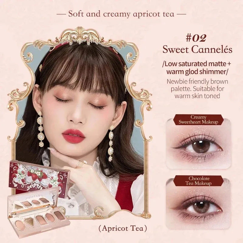 Flower Knows Makeup Swan Ballet Eyeshadow Palette Natural Nude Matte Shimmer Strawberry Cupid Glitter Pigment Eye Shadow Pallete