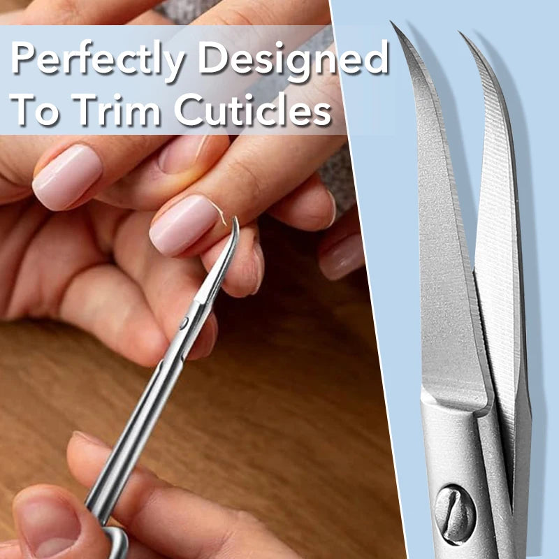 1Pcs Cuticle Scissors Russian Style Sharp Precision Curved Tip Nail Dead Skin and Hangnail Scissors Professional Cuticle Trimmer