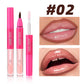 2 in 1 Matte Lip Liner Mirror Lip Gloss Waterproof Plumping Stain Hydrating Shiny Transparent Lip Oil Jelly Lips Contour Makeup