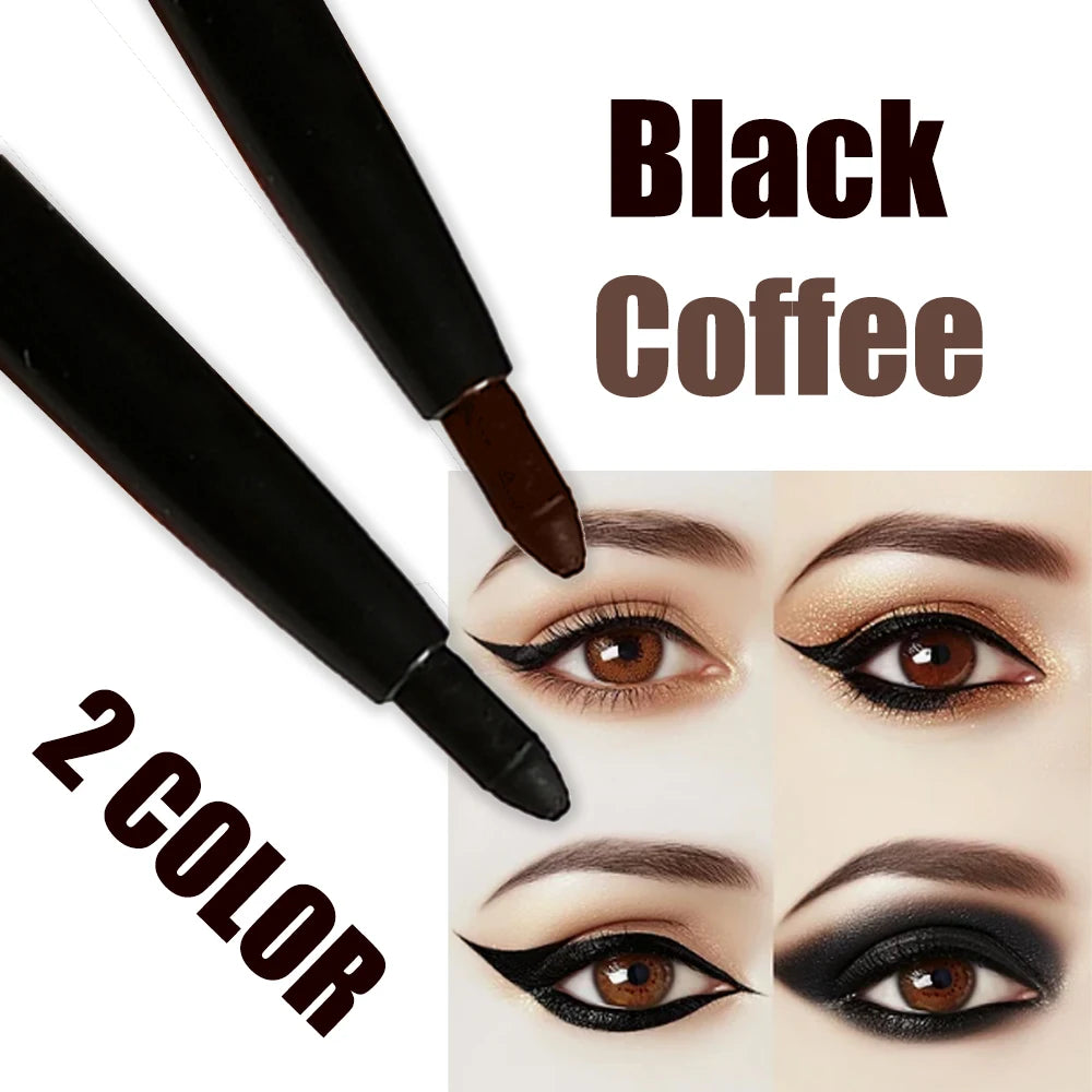 2Pcs Waterproof Black Brown Eyeliner Pencils-Smudge-Proof, Long-Lasting &Beginner-Friendly Smooth High Pigmented Punk Eye Makeup