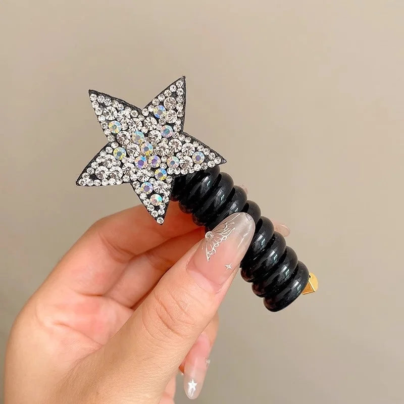Braided Telephone Wire Hair Bands Spiral Hair Ties Elastic Hair Scrunchies Ponytail Fixed Hair Rope Accessory for Women Girl
