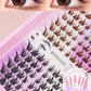 80 Clusters of Brown Natural Fox-Style Cat Eye False Eyelashes Makeup Tools, Natural Segmented Eyelash Bundles Makeup Tools