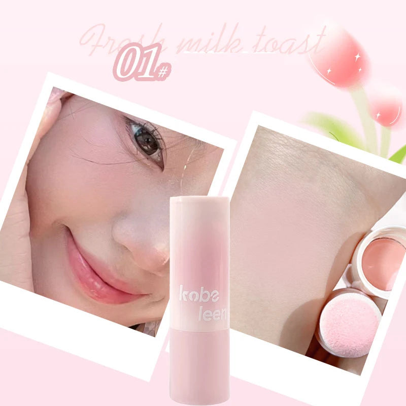 Double-ended Blush Stick Soft Face Brightening Contouring Shadow Blusher Powder Peach Pink Cheek Tint Korean Makeup Cosmetics
