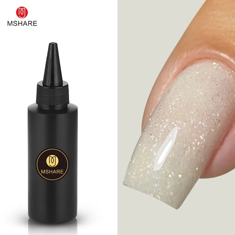MSHARE Milk Milky Pink Rubber Base Coat Color Nail Gel Polish Semi Transparent French Camouflage Soak off UV LED Varnish 100ml