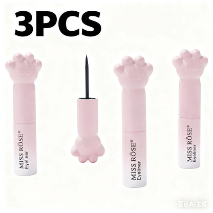Pink Cat Paw Black Liquid Eyeliner Pen Fast Drying Long-lasting Smudge Proof Makeup Holding Premium Eye Liner Pen Eye Cosmetics
