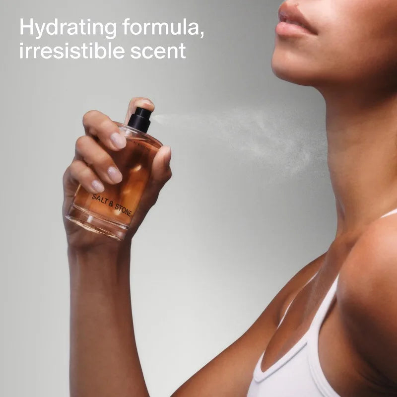 Salt & Stone Body Mist Saffron Cedar Scent Skincare Infused Perfume Hair Body Spray for Women and Men