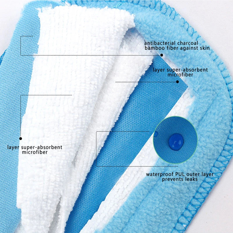 5pcs S/M Size Reusable Sanitary Pads Heavy Polar Fleece Towel Washable Panty Liner Mama Menstrual Pad with 1pc Wet Bag
