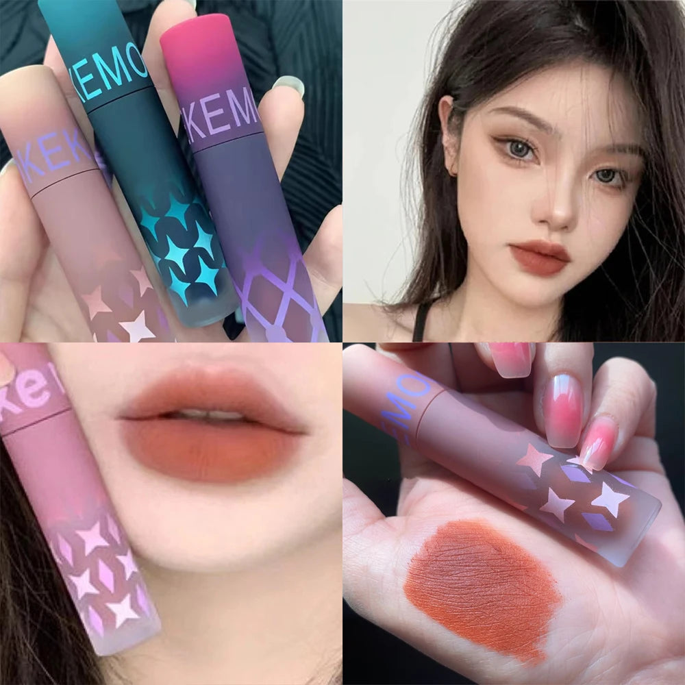 Pigeon Blood Red Matte Lipstick Waterproof and Lasting Blue Gothic Lip Gloss Sexy Punk Black Lip Tint Dark Lip Cream Makeup