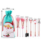 5/6-Piece Christmas Makeup Brush Set - Holiday Gift | Cute Santa Reindeer Christmas Tree Candy Cartoon Brushes