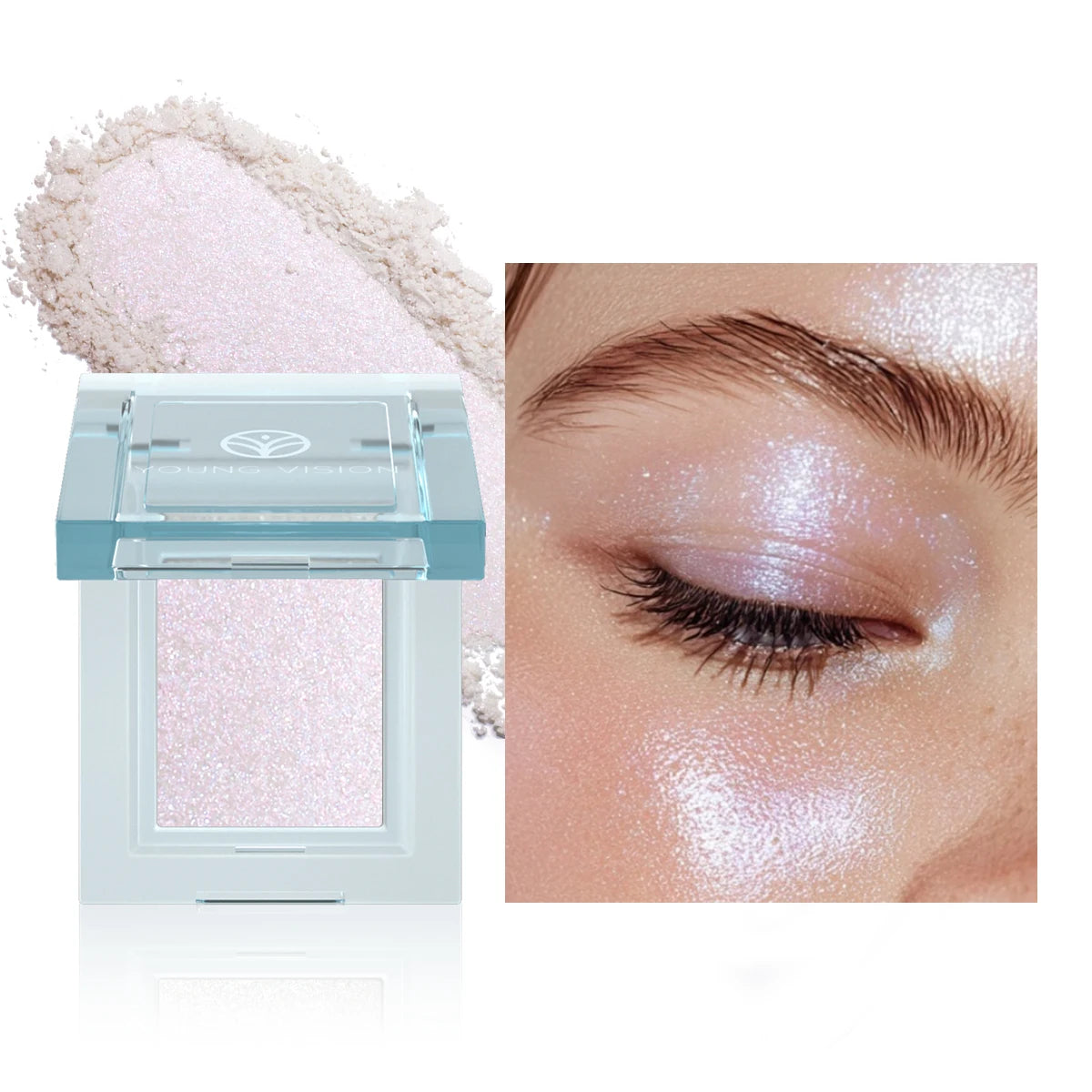 5-Color Creamy Highlighter  Palette - Soft Putty Texture, Intense Shimmer & Glitter, Long-Lasting