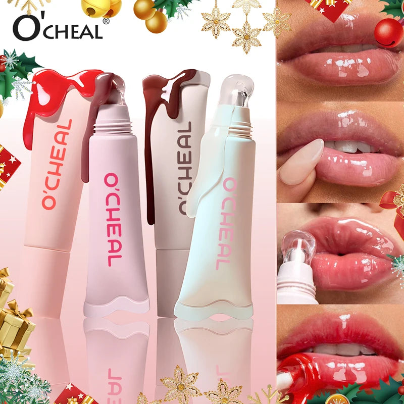 O'Cheal Liquid Lip Balm Moisturizing Hydrating Tinted Lip Oil Glass Lip Mirror Gloss Water Gloss Lip Glaze Anti-Cracking Lip Wrinkle Improvement Transparent Lip Gloss Multi-Color Options Fall/Winter Essential Item