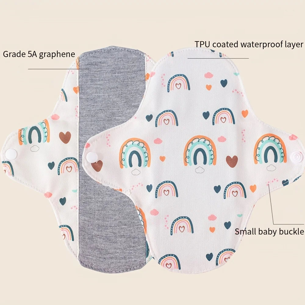 3pcs/Pack Small Reusable Washable Sanitary Pads Graphene Lining Soft Daily Panty Liners Light Flow Incontinence Cotton Pads