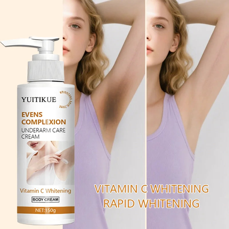 YUITIKUE Underarm Brightening Cream 150g - 2-in-1 Evens & Whitens, Vitamin C Formula, Dark Spot Corrector, Smooth Skin Care