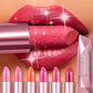 Diamond Nude Rose Pink Lipstick Waterproof Long Lasting Pearlescent Glitter Velvet Lipstick Golden Sparkle Metallic Lips Makeup