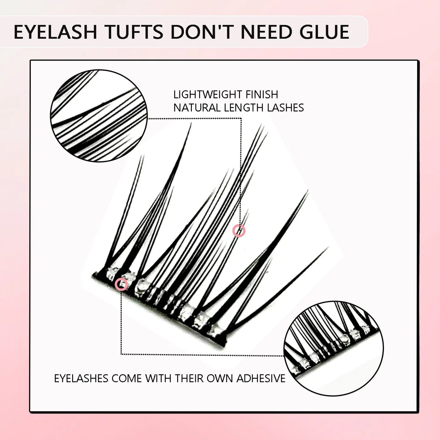 Noglue Eyelashes Natural False Eyelashes DIY Lashe Clusters Glue Strands Eye Lashes  Adhesive Eyelash Artificial Eyelashes