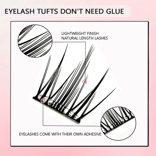 Noglue Eyelashes Natural False Eyelashes DIY Lashe Clusters Glue Strands Eye Lashes  Adhesive Eyelash Artificial Eyelashes