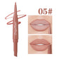 Double Head Matte Lip Liner Pencil 2 in 1 Long Lasting Waterproof Nude Red Lipstick Brighten Outline Makeup Stick