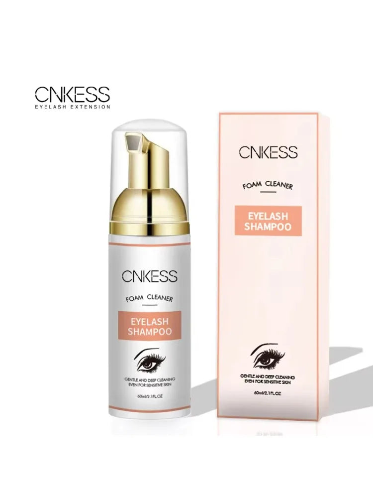 CNKESS Wholesale 60ML Private Label Natural Oil Free Eyelash Foam Eyelash Extension Lash Bath Lash Foam Shampoo Cleanser