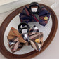 Classic British-Style Fabric Hair Clip with Vintage Plaid Bow Luxury Shark Clip Hair Accessory for Updos