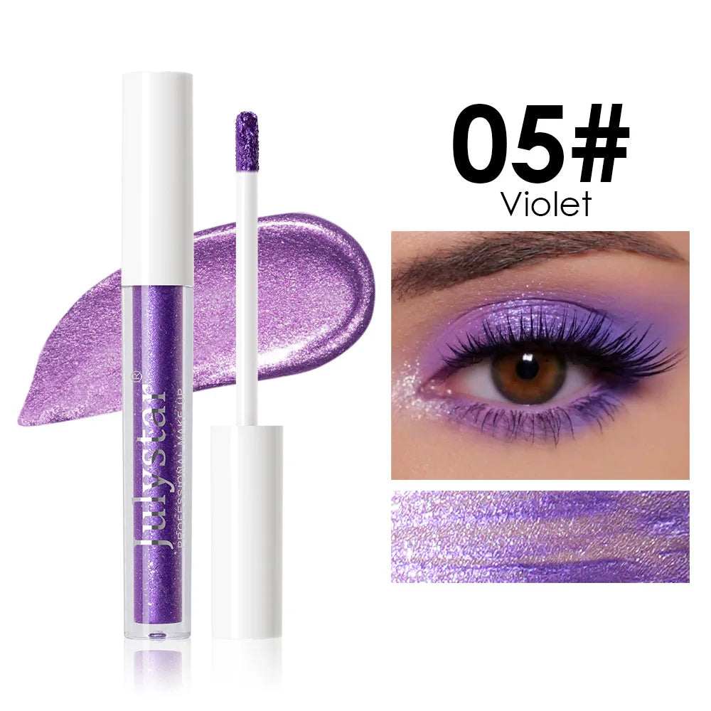 Metallic Purple Liquid Eyeshadow Pen Shimmer Pink Green Blue Gold Diamond Shiny Eye Shadow Stick Giltter Highlighter Pen Makeup