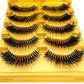 5pairs Mink Eyelashes Invisible Band Lash Extension Natural False Eyelashes Cross Cluster Fairy 3D Faux Big Eye Long Fake Lashes