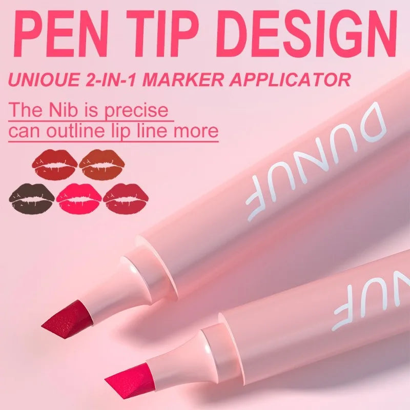 5 Color Long Lasting Lip Liner Lipstick Pencil Waterproof Velvet Matte Lipsticks Sexy Red Lip Contour Pencil 2in1 Lip Marker Pen