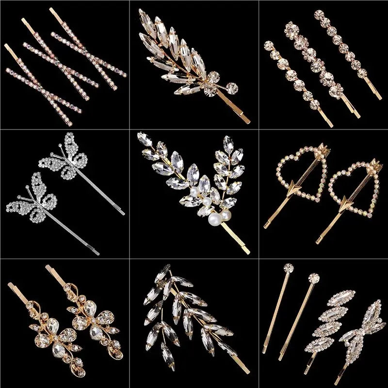 Fashion Bridal Barrettes Clear Crystal Women Hair Ornaments Hair Pins Women Hair Clips Bridal Hair Jewelry Accessories