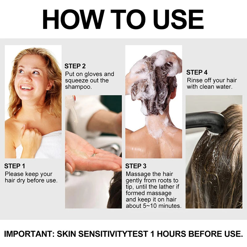 Hair Dye Shampoo 3 In 1 Instant Coloring Shampoo Natural Treatment For Hair Shampoo Large Capacity Head Shoulder Shampoo