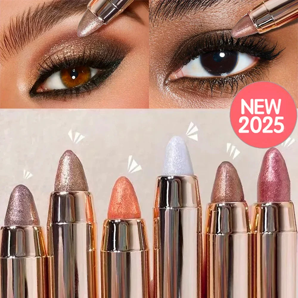 6 Colors Double-Ended Eyeshadow Stick – Waterproof, Long-Lasting, Matte & Glitter, Contour, Highlight, Certified, Unisex