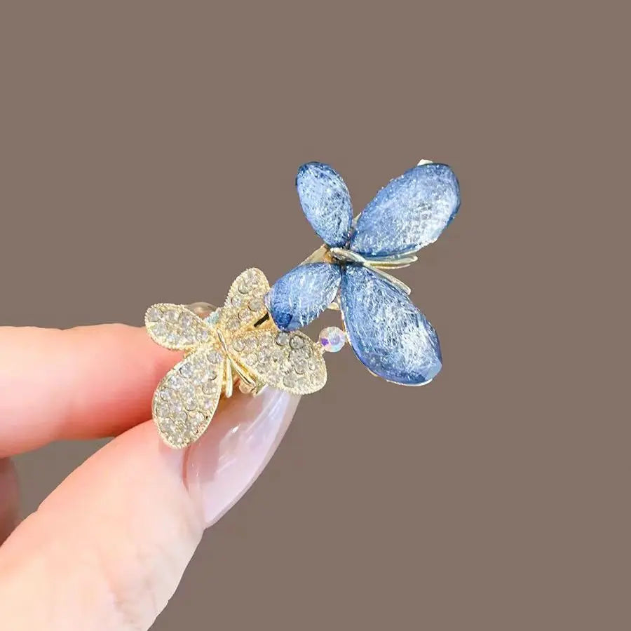 Dreamy Crystal Glass Hairpin, Ultra-Fairy and Dynamic Butterfly Side Clip, Exquisite Side Bangs Clip, Hairpin for Stray Hair