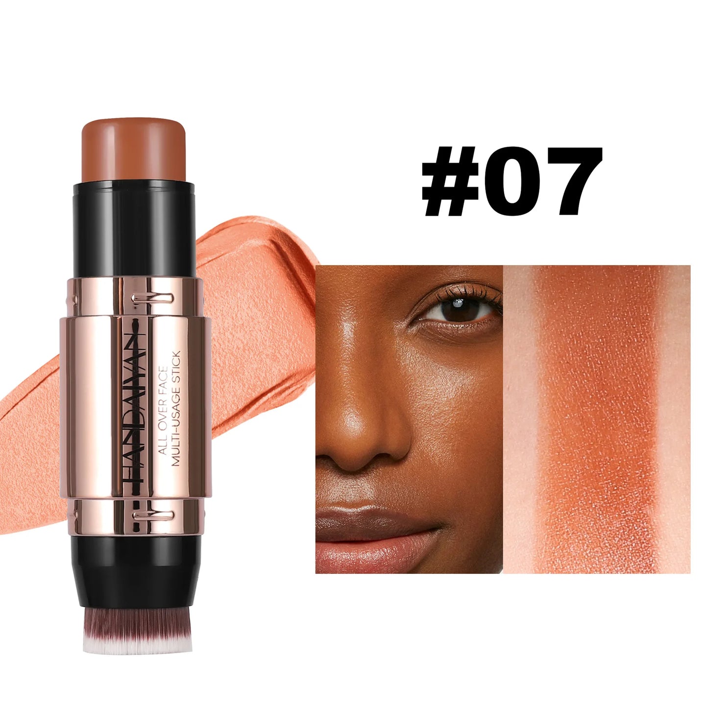 HANDAIYAN Double Head Highlighter Stick Natural Waterproof Silky Smooth Stereoscopic Nose Shadow Concealer Makeup