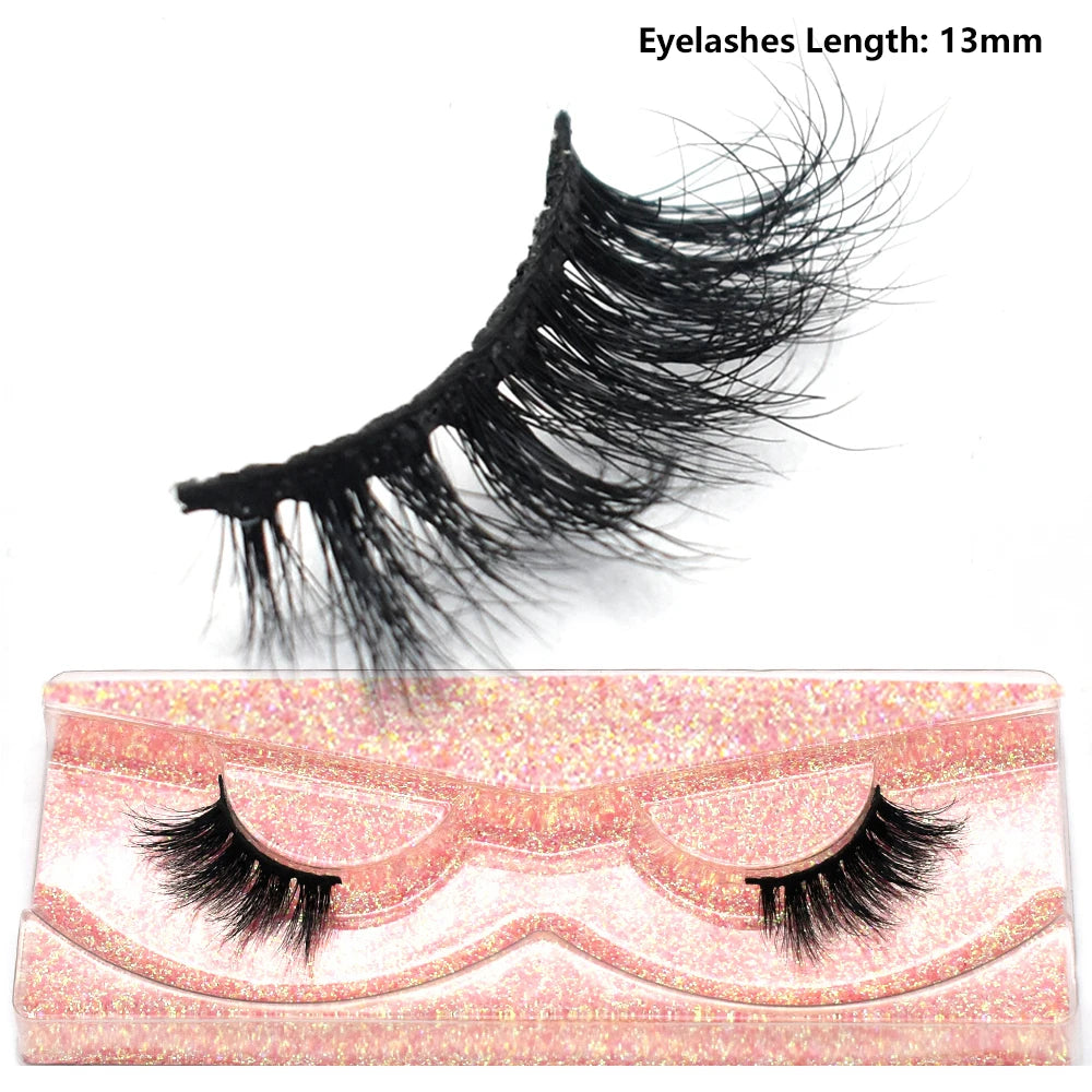 Half Eye Lashes Natural 3D Mink Short False Eyelashes Fluffy Wispy Cross Strip Fake Lashes Soft Half Eyelashes Extension Makeup
