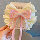 1PC New Pink Sweet Lace Cotton Bow Women's Pearl tassel Hairpin Sensation Top Clip Float Hair Accessories Headwear