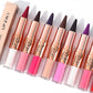 2IN1 Tapered Tip Lip Liner & Lipstick Gradient & Velvet Matte Finish Pearly Waterproof Non Stick Cup Liquid Lip Color Makeup Set