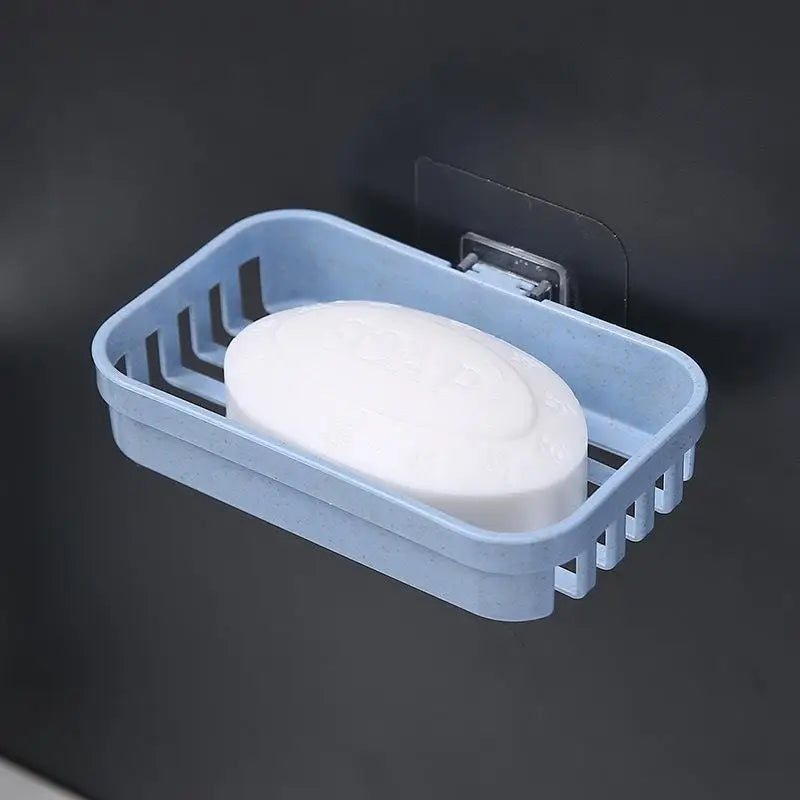 No Punch Wall Mount Soap Box Wheat Straw Suction Cup Non Trace Stick Soap Holder Drainage Bathroom Accessory