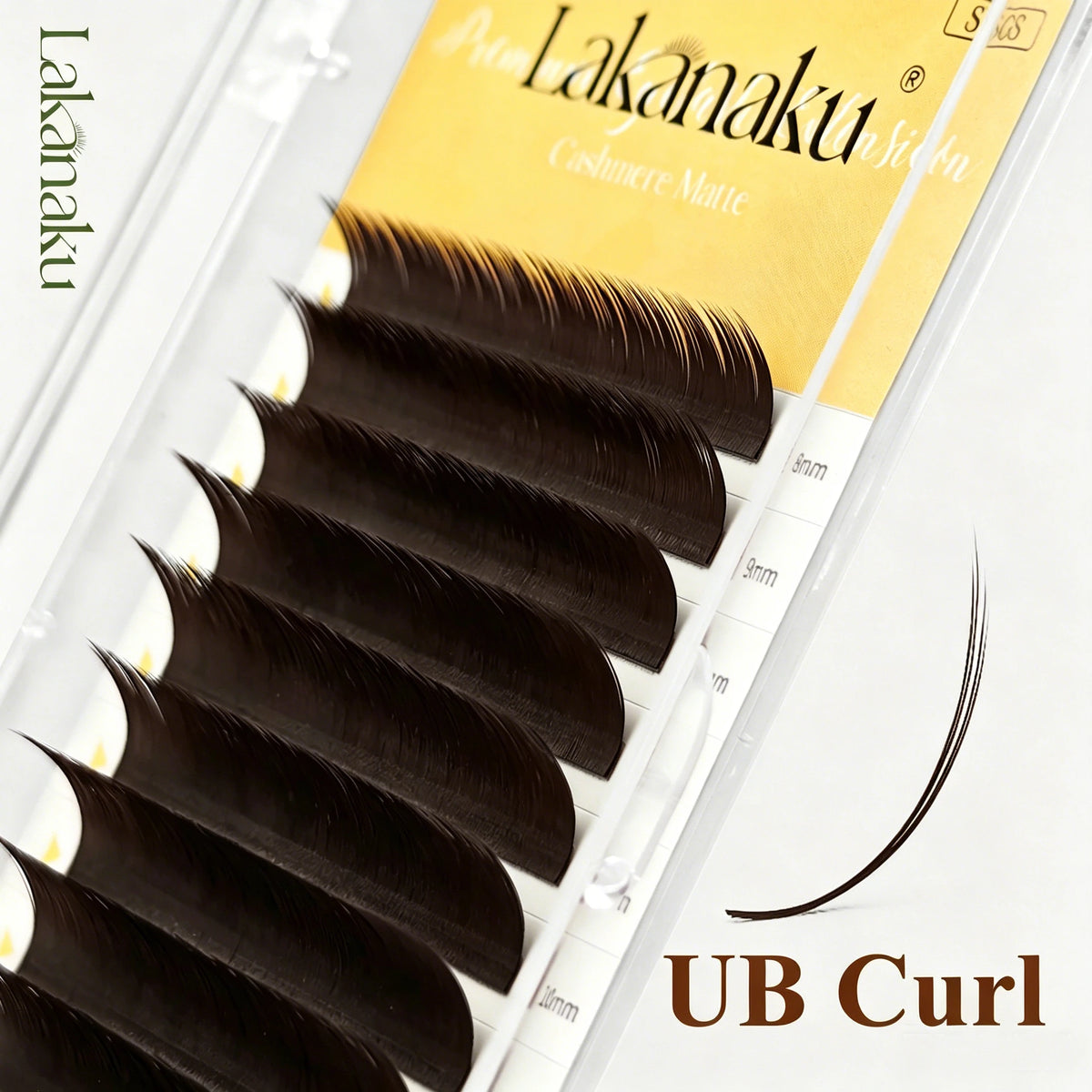 LAKANAKU UB UC UJ Curl Camellia Lashes with Adhesive Eyelash Extensions Russian Volume Fans Fluffy Lashes Premade Fan Lashes