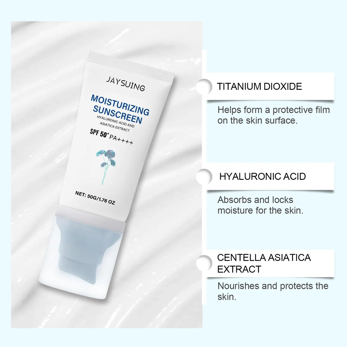 Centella Sunscreen Spf50+ Pa++++ Calming Moisturize Oily Sensitive Skin Soothing Long-Lasting UV Protection Sunblock Face Cream
