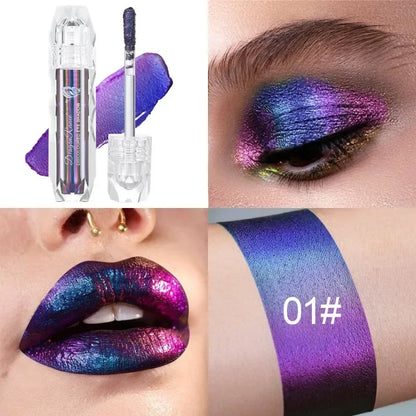 Metallic Discoloured Eye Shadow Purple Green Glitter Eyeshadow Makeup Chameleon Eyeshadow Liquid Polarized Colorful Cosmetics