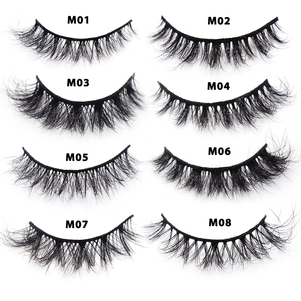 LEHUAMAO Maquiagem Short Natural Soft Mink Lashes Volume Fluffy Wispy Lashes 12mm-15mm False Eyelashes Eyelash Extensio Makeup